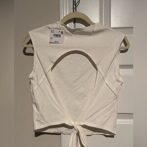 American Eagle Outfitters Cream Tie-Back Tank Top